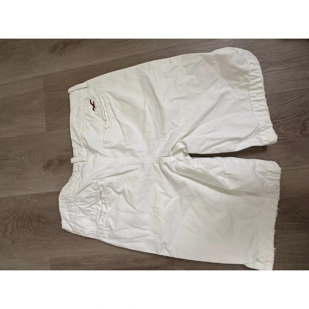Hollister Mens Chino Shorts 31 Off White Cream Cotton Twill Casual Summer